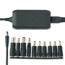 onn 65W Laptop Charger with 10 Interchangeable Tips, 10ft Power Cord, for HP, De