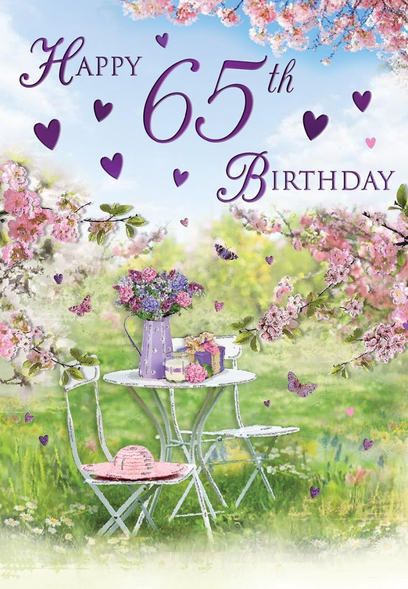 65th Birthday Card For Female. 23x15cm