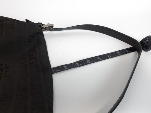FENDI Zucca Mamma Baguette Shoulder Hand Bag Canvas Leather Black - Picture 18 of 18