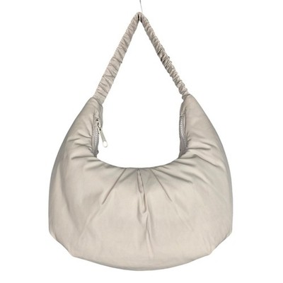 DAGNE DOVER RIDER PUFF CRESCENT SHOULDER BAG MOONBEAM CREAM ZIPPER 17X9X4