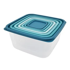 Mainstays 14 Piece Teal Food Storage Set, Teal Ombre
