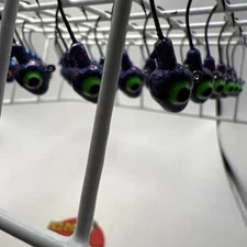 (30) 1/8 Oz Size 2 Sickle Hook; Minnow Head Jigs  With 3D eyes (hot Pink)