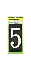 Hy-Ko CA-25/5 Number 3-1/2" Reflective White Aluminum Nail-On 5