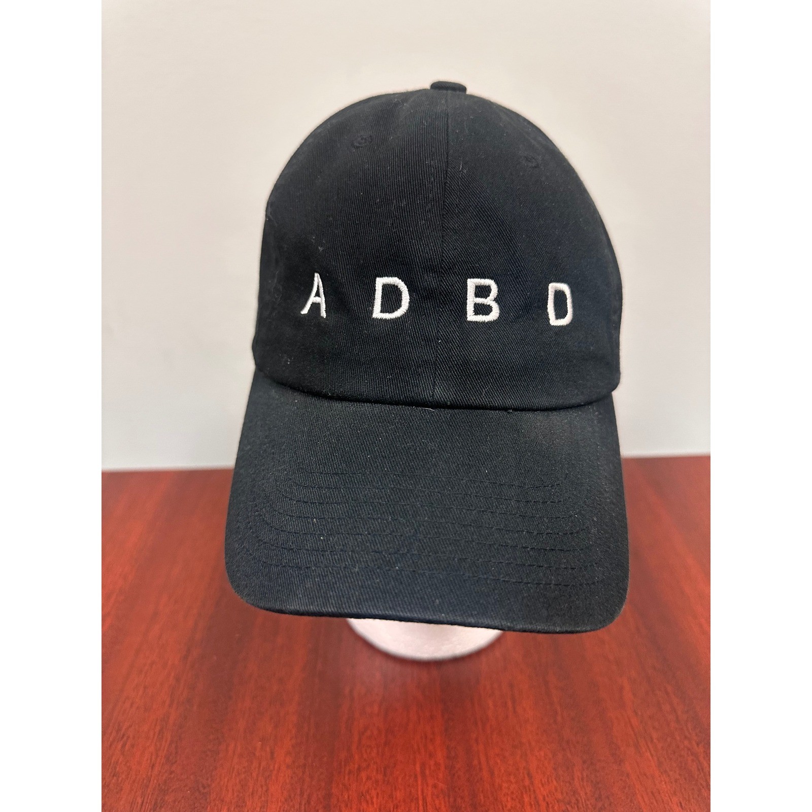 ADBD Black Cotton Baseball Cap Dad Hat Adjustable Strap Embroidered Logo