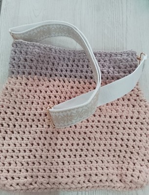 Handtasche Gehäkelt Handmade Umhängetasche Netztasche Schultertasche Tasche 