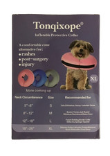 TONQIXOPE Inflatable Protective Dog Collar XL Blue Ideal for Rash, Injury, Surg.