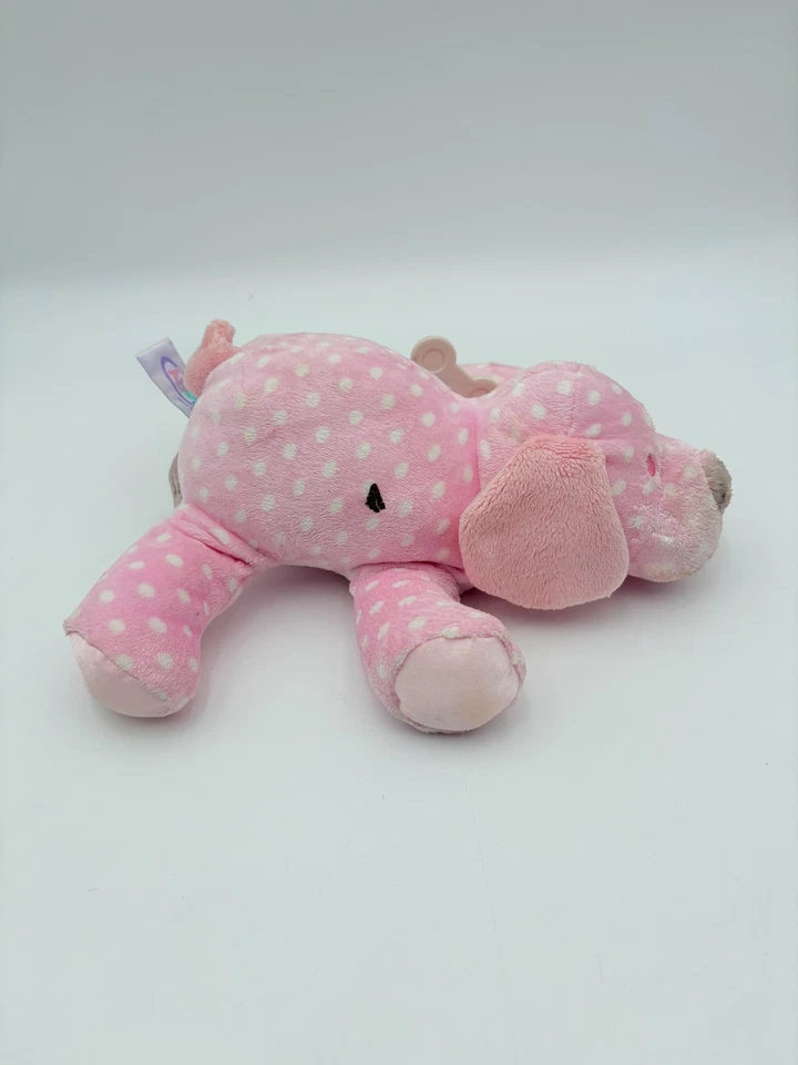 Juguete de peluche musical Mary Meyer rosa a lunares cachorro perro cuerda infantil Lovey Foto 4 de 4
