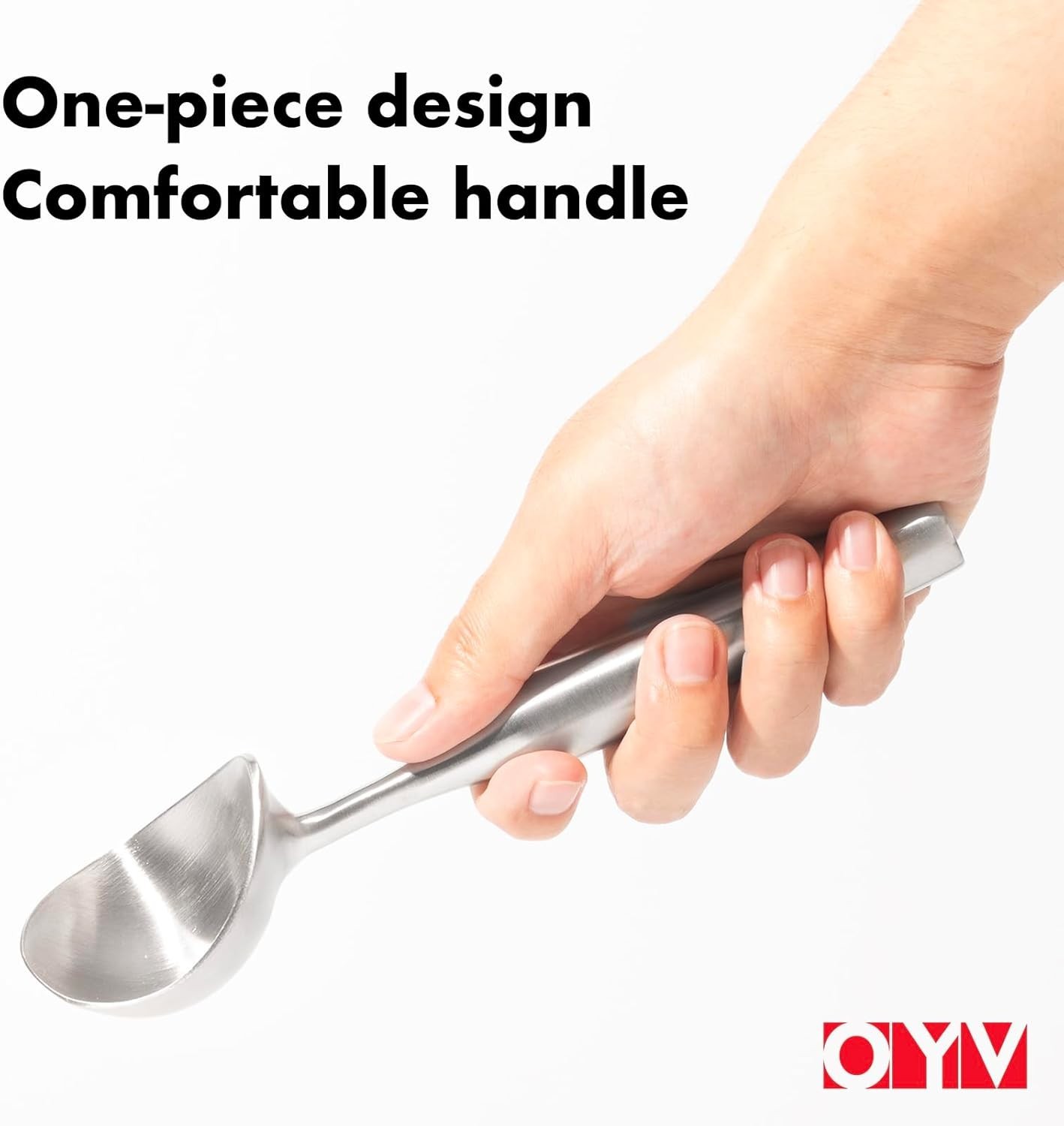 Stainless Steel Ice Cream Scoop - Heavy Duty Scooper with Silver