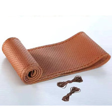 Genuine Leather Car Steering Wheel Cover Wrap Anti-slip Diy Sewing For 15 38cm Genuine Leather Car Steering Wheel Cover Wrap Anti-slip Diy Sewing For 15 38cm
