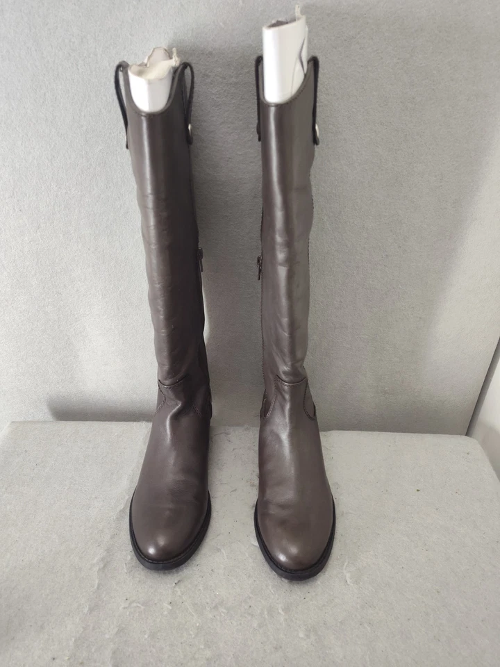 INC Fawne Mujer Botas 8M Cuero Marrón Hasta la Rodilla Cremallera Equitación Zapatos Foto 2 de 4