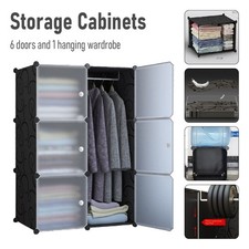 Wardrobe Portable Closet Wardrobe Clothes Storage Organizer Rail Shelves UKstock