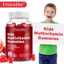 Kids Multivitamin 120 Vegan Strawberry Gummy Bear Support Immune System Function
