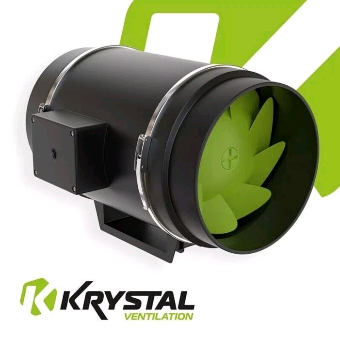 Krystal Mixed Flow Fan 690/840 m³/h (200mm) 8'' 2 Speed with UK Plug