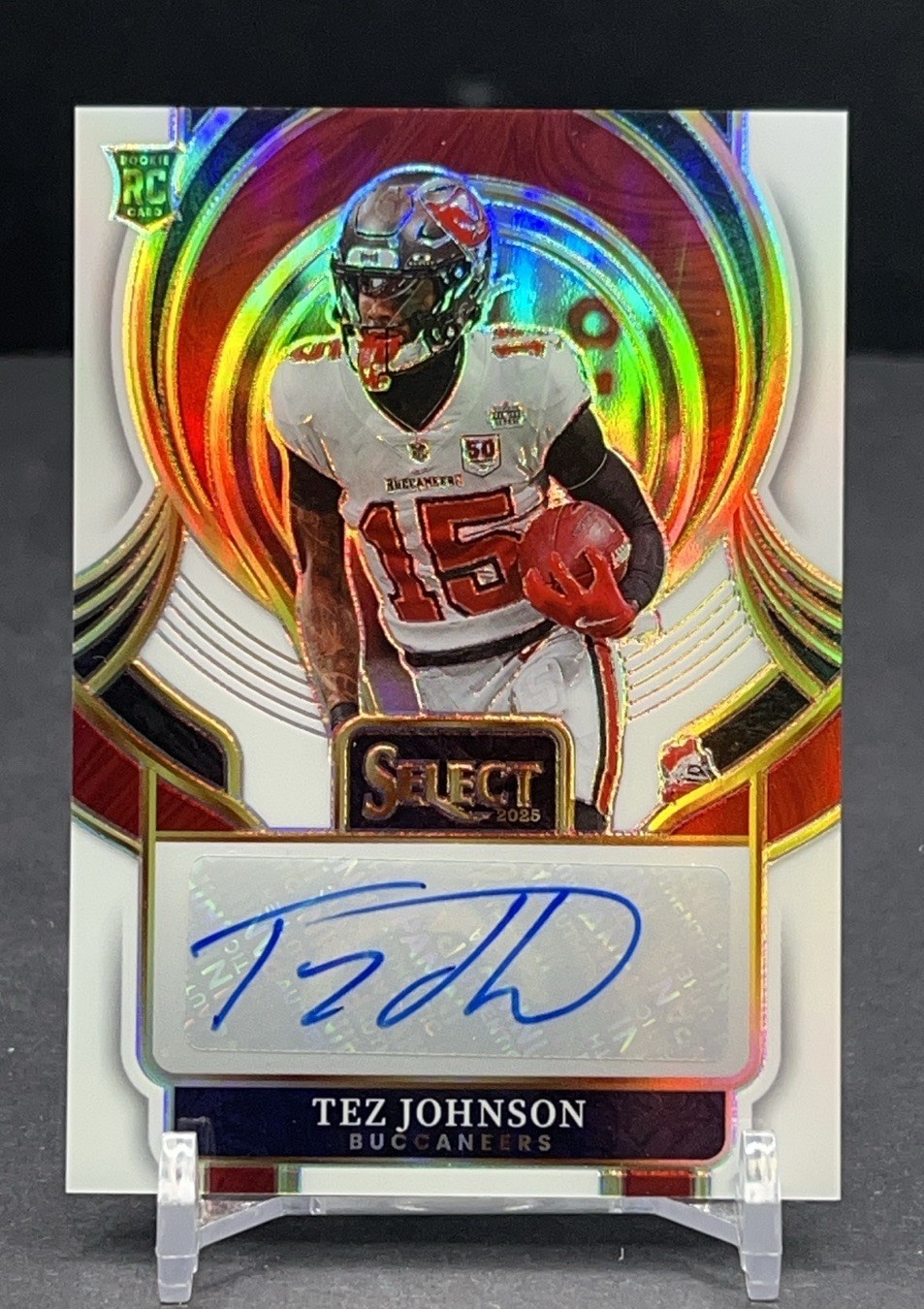 Tez Johnson 2025 Panini Select Rookie Signatures White Auto /50  #RSI-TJN RC