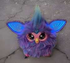 Furby Purple Plush Tie Dye Interactive Toy 2023 Glowing Ears Tested Works