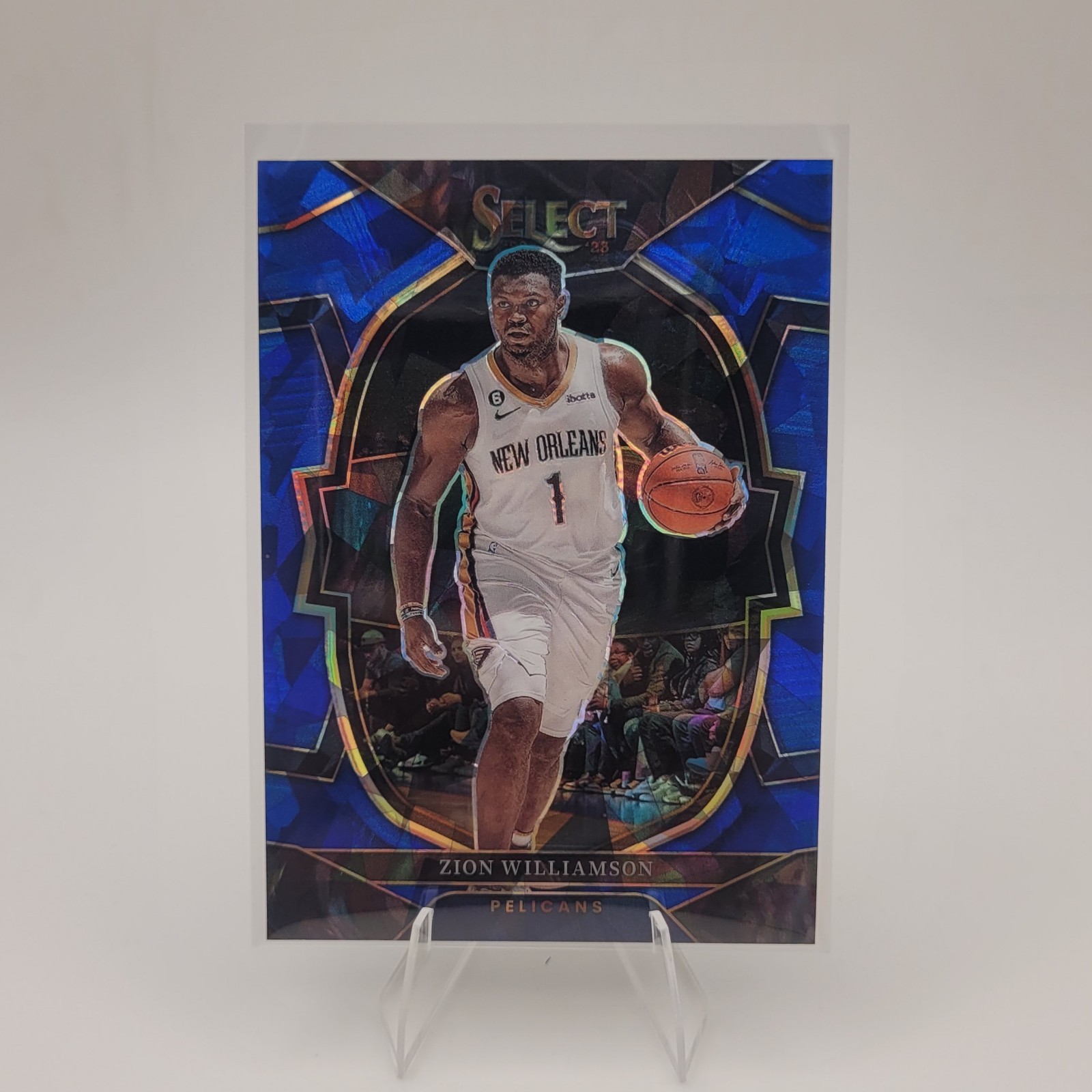 Zion Williamson 2021-22 Select - Blue Cracked Ice Concourse Prizm #96