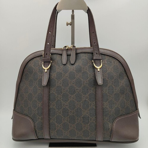 GUCCI GG Supreme PVC Handbag with Gold Hardware