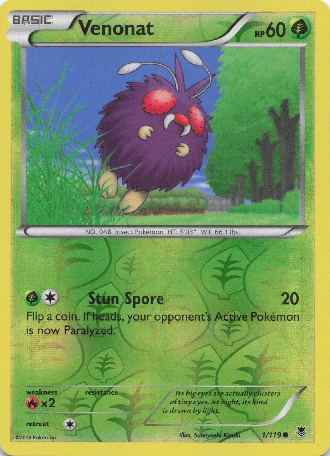 Venonat Common XY - Phantom Forces 1/119 NM Reverse Holo