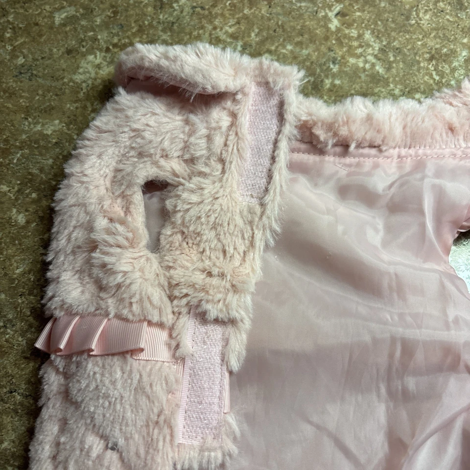 Casaco de pele sintética rosa para cachorro tamanho XS fechamento fácil - Imagem 3 de 4