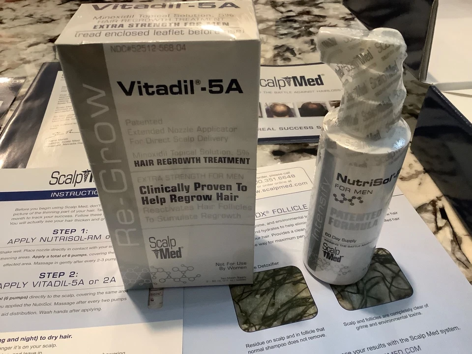 Nuevo sistema de re-crecimiento del cabello ScalpMed para hombres kit nuevo sellado re-crecimiento 2 meses NHSOO1 Foto 3 de 4