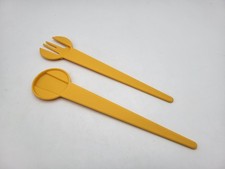 Salatbesteck gelb # dem Italy # Designer Mena Cattaneo 29 cm# 70er Vintage Retro