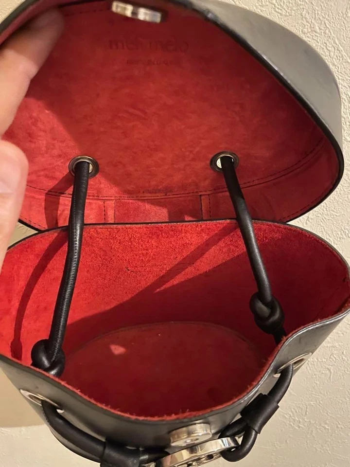 Meli Melo Bucket Shoulder Bag Handbag Purse Leather in Black USED Good Condition - Image 4 of 4