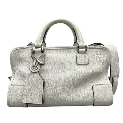 LOEWE Amazona 23 2Way Handbag Shoulder Bag 352.30.N71 Leather White Ab