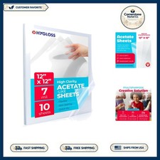 10 Pack of 12x12 Transparent Acetate Sheets - Perfect for Crafting Projects