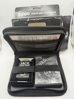 Vintage 2012 Jack Daniel s Jack Lives Here Card Set & Zippo Lighter New