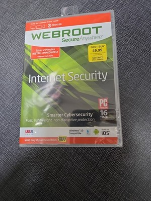 Webroot SecureAnywhere Internet Security 3-Device | NEW Sealed | Key Code
