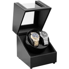 Automatic Rotation Double Watch Winder Box Leather Storage Display Case Gift US