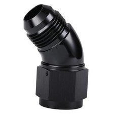 45 Degree Male to Female Swivel Full Flow Fitting 10AN Black - 45 Degree