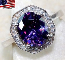 4CT Amethyst  Topaz 925 Solid Sterling Silver Ring Jewelry Sz 7 UB2-7