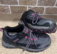 Nautilus Saftey Athletic Work Shoes Composite Toe Women 6 M Gray Black Pink