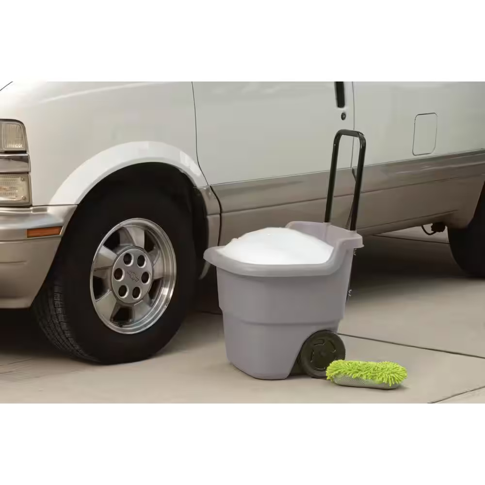 2 Cu. Ft. Portable Plastic Gray Garden Cart