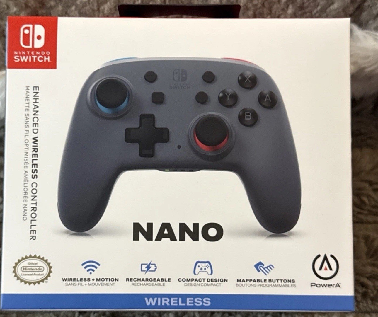 PowerA Nano Enhanced Wireless Controller for Nintendo Switch - Gray Neon