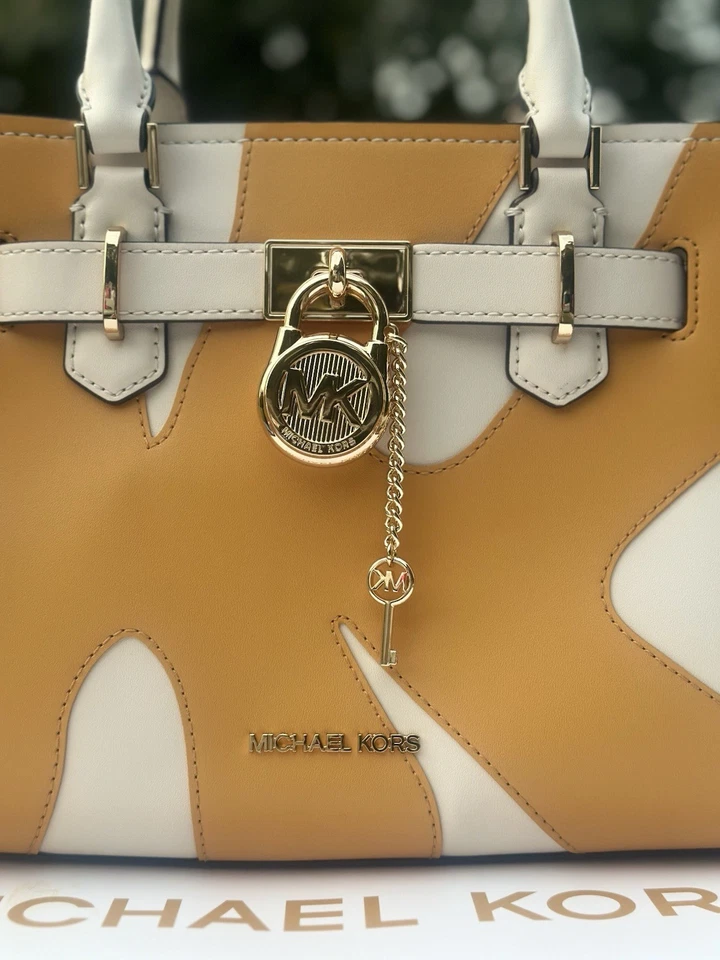 Cartera Michael Kors Pequeña Hamilton Cartera Parche Trabajo Varilla Dorada Mujer Bandolera Foto 2 de 4