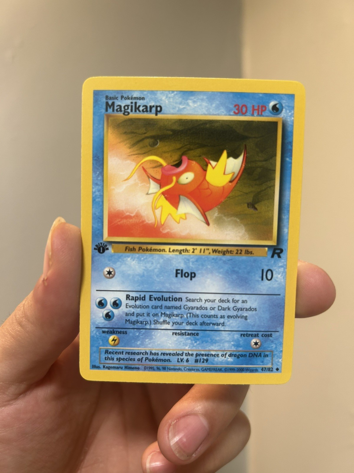 MAGIKARP Pokemon Card - WOTC - 1st Edition - Team Rocket - 47/82 - NM