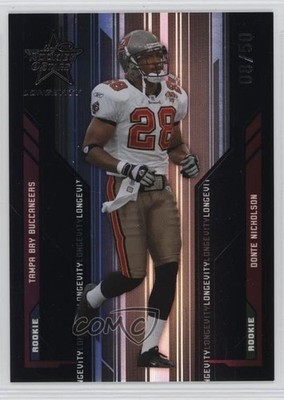 2005 Leaf Rookies & Stars Longevity Rookie Black 8/50 Donte Nicholson RC nd3