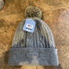 NWT! GOAT adult sized Gray Cable Knit Pom Pom warm winter hat beanie, fits most — photo 1