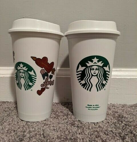 Starbucks Reusable Plastic Grande Coffee/ Tea Cup Tumbler Recyclable Mug