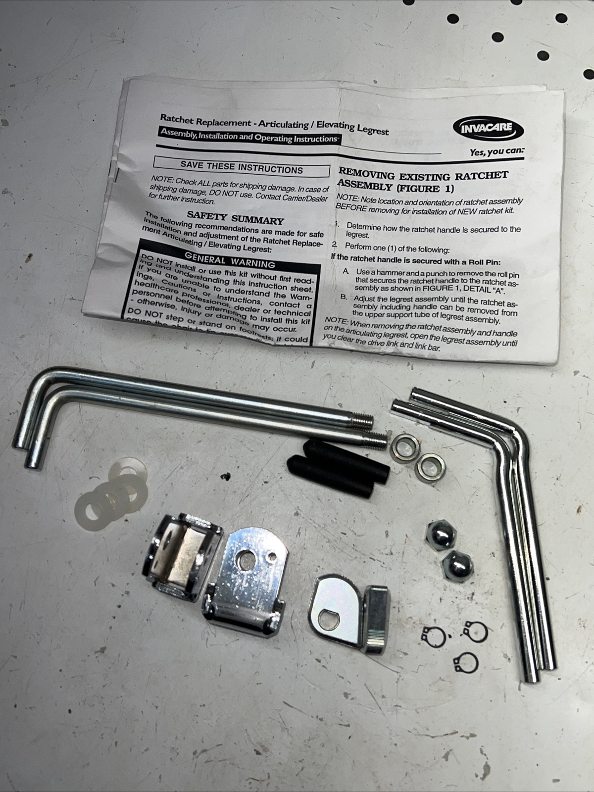 Invacare ELR Elevating Legrest Leg Rest Articulating Ratchet