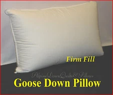 EXTRA FIRM 95% GOOSE DOWN STANDARD PILLOW 100% COTTON CASING