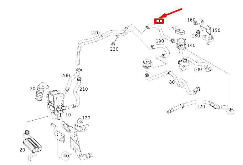 MERCEDES-BENZ CLA C117 Umschaltventil Formschlauch A2465061135