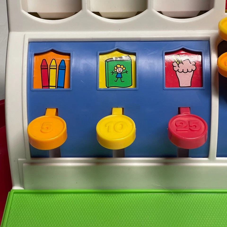 Vintage 1994 Fisher-Price Toy Cash Register with Coins Pretend Play WORKS - Image 3 of 4