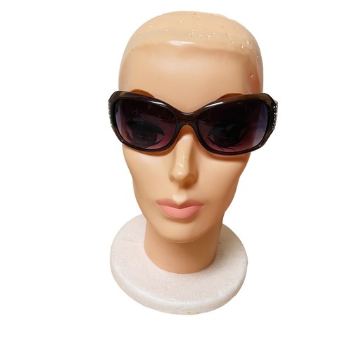 Fossil Womens Sunglasses Brown Jeweled Lori Ann Eye Shades Summer Beach Pool - Picture 4 of 10