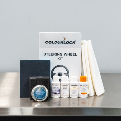 Colourlock Black Leather Steering Wheel Repair Kit | With Black Dye
