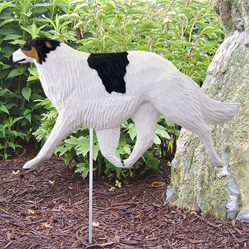 Borzoi Outdoor Garden Sign Hand Painted Figure Tri - 第 1/1 張圖片