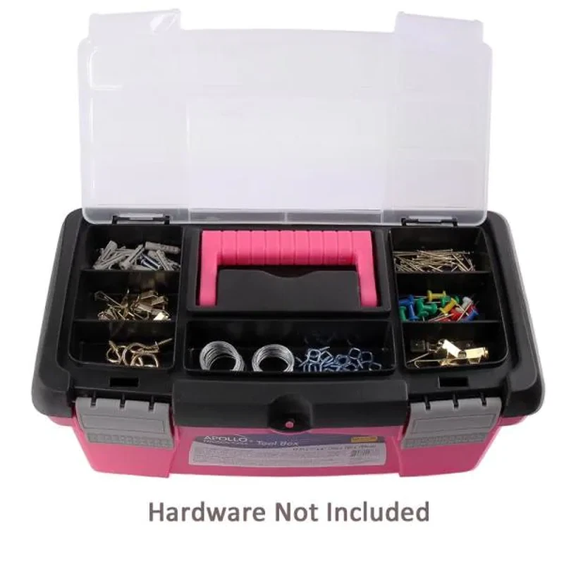 Tool Box Set System Parts Hardware Storage Tray Craft Supplies Pink (3-Piece) - Image 3 of 4