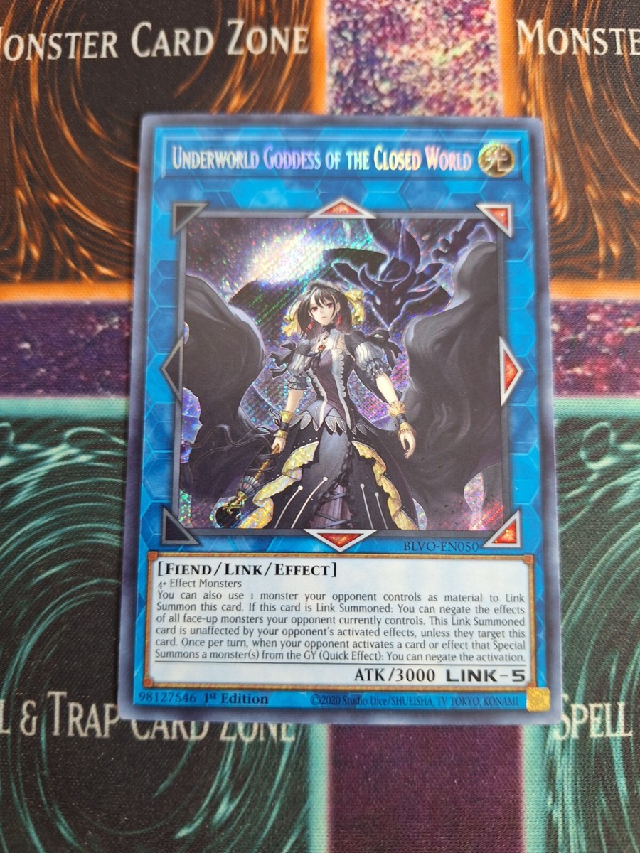 yugioh goddess cards Yu-Gi-Oh! TCG Underworld Goddess of the Closed World BLVO-EN050 Secret 1st  Ed NM